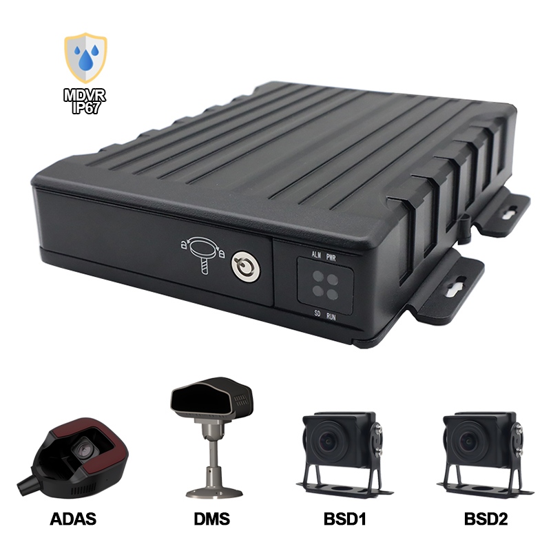 Carleader 4CH IP67 Vandtæt AI SD Mobile DVR Support ADAS+DMS+BSD
