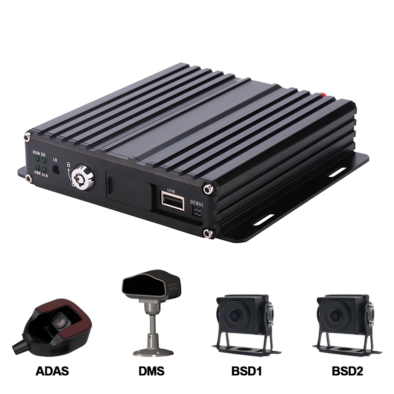 Carleader 4CH AI SD Mobile DVR Support ADAS+DMS+BSD til flådestyring