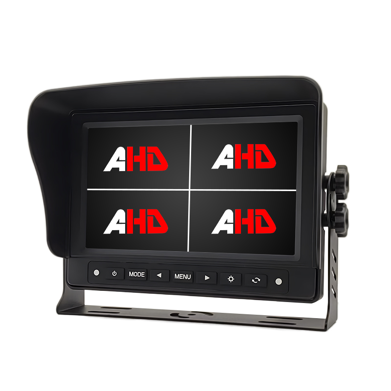 Carleader 7 tommer vandtæt Quad View Heavy Duty Vehicle Monitor med bule-knapper