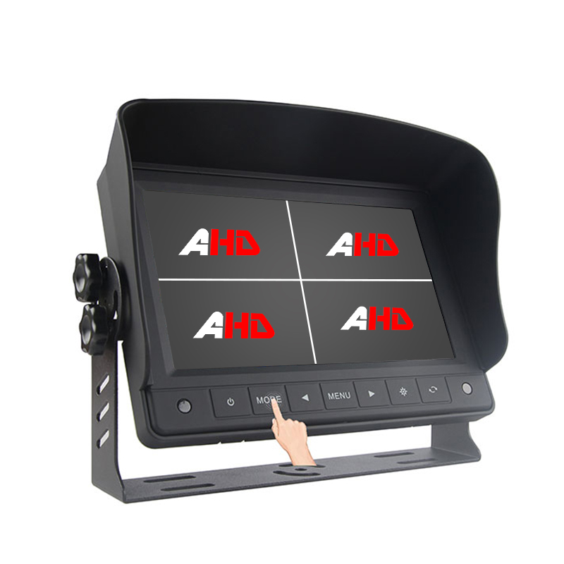 Carleader 7 tommer Quad Split Display Køretøj Touch-knapper AHD-skærm