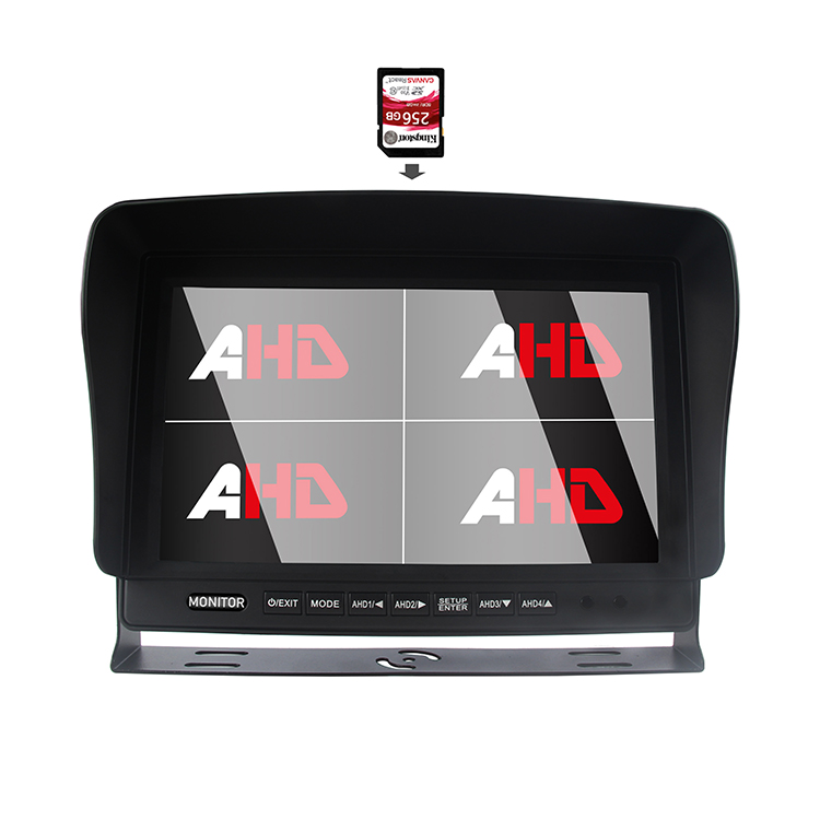 Carleader 10,1 tommer AHD Quad Split Display SD DVR køretøjsskærm