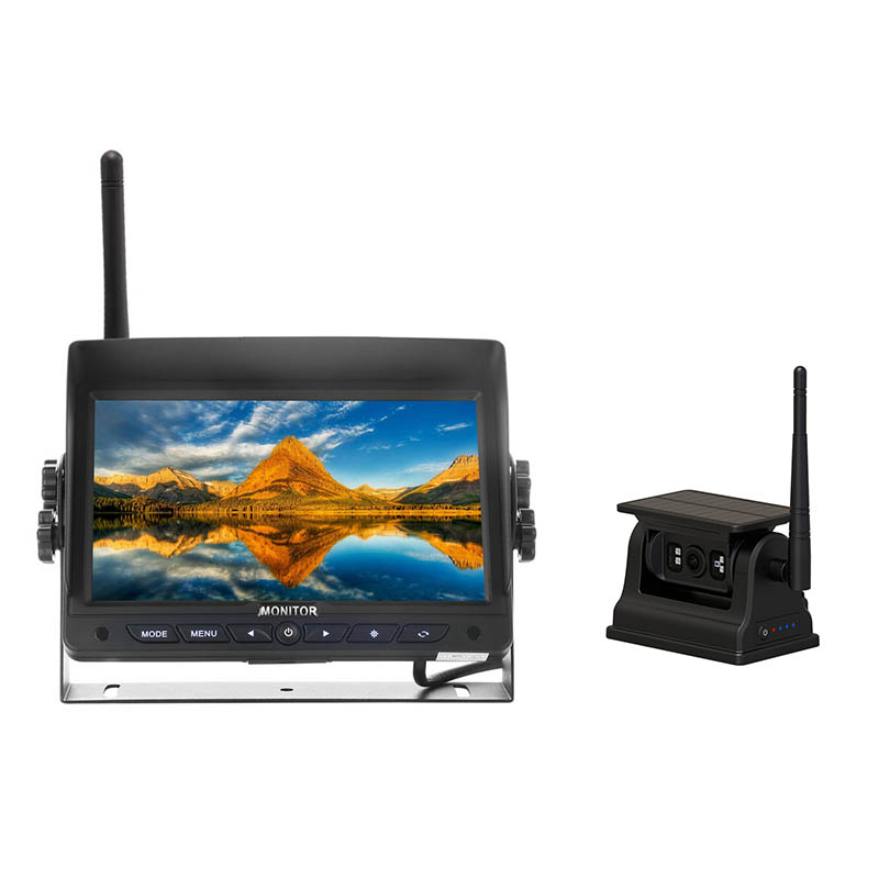 7 tommer 2,4 g digital trådløs monitor magnetisk solskamera system