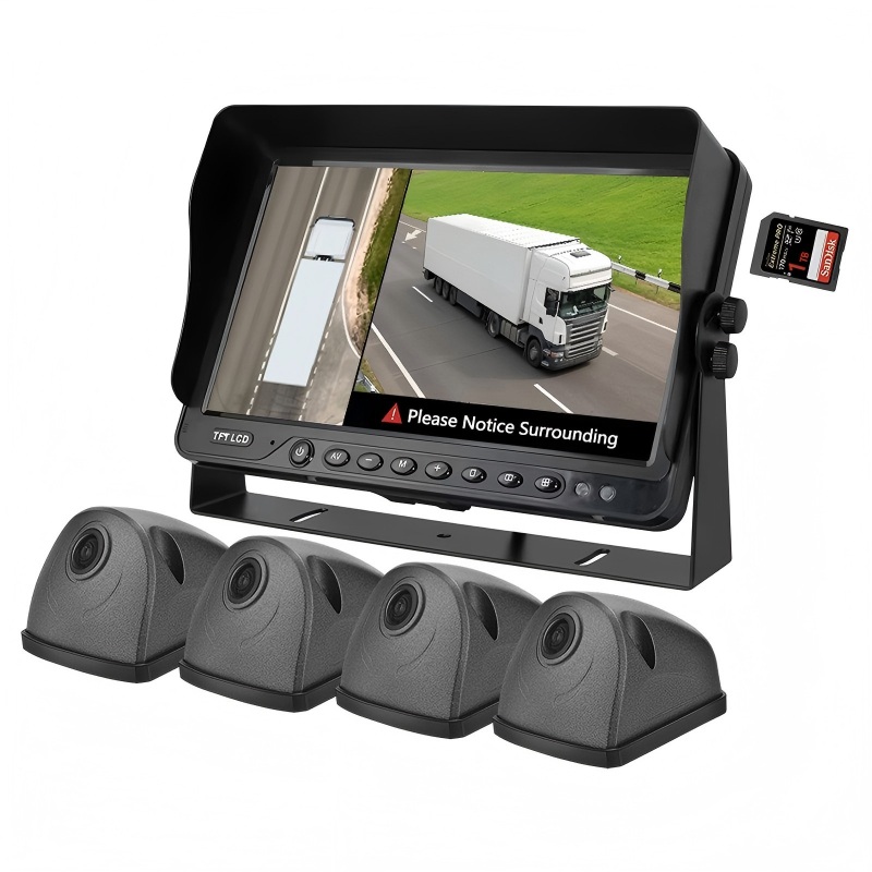 7 tommer 360 AVM-system med AI Blind Spot Detection og 1080P kameraer