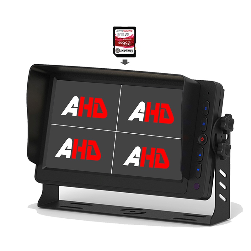 7 tommer Quad Display Truck Videooptagelse AHD-skærm