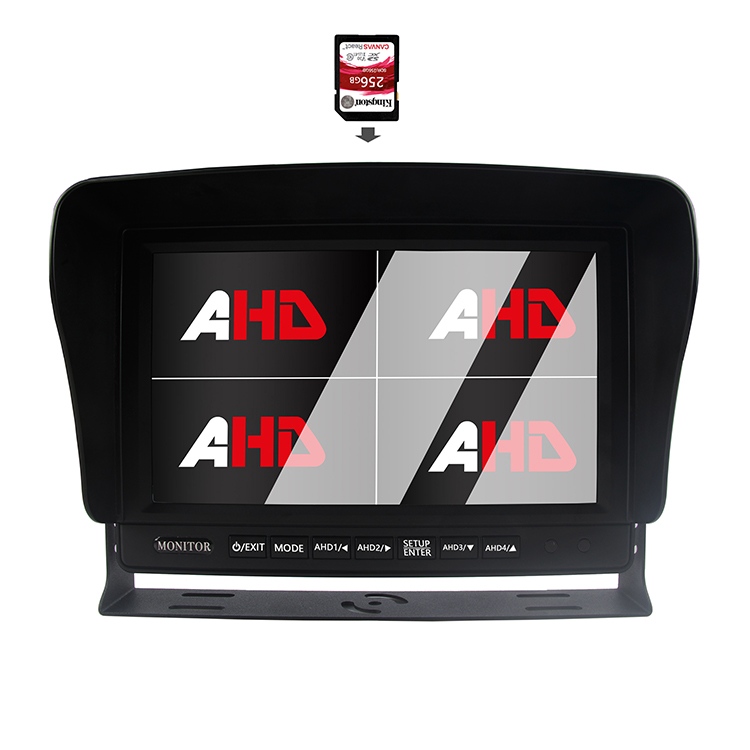 9 tommer Quad Display Truck Videooptagelse AHD-skærm